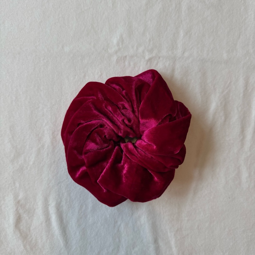 COS velvet hair tie - fuchsia